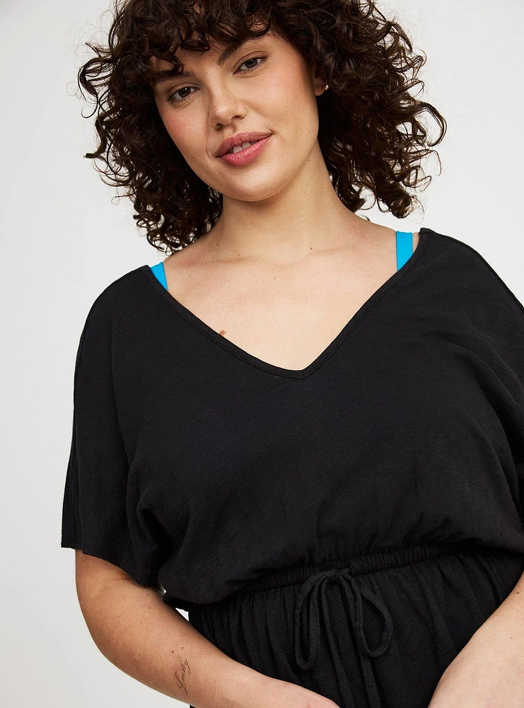Mini Dress Side Slit Cover-Up