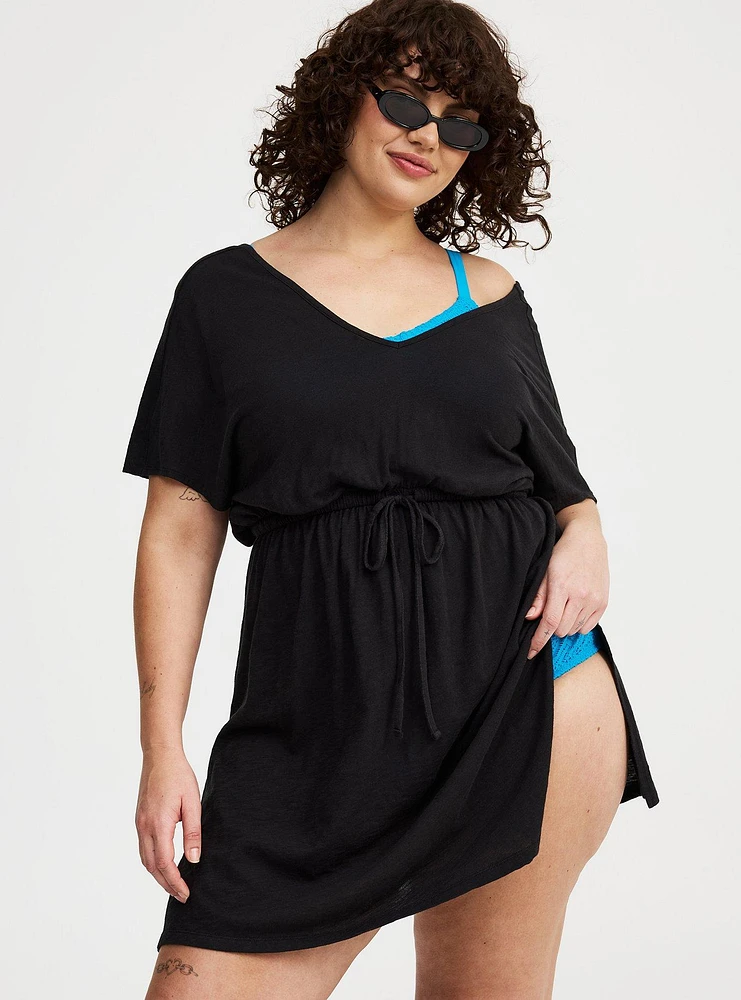 Mini Dress Side Slit Cover-Up