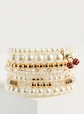 Pearl Cherry Stretch Bracelets