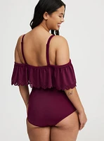 Retro Wire-Free Off-Shoulder One Piece