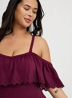 Retro Wire-Free Off-Shoulder One Piece