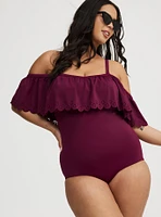 Retro Wire-Free Off-Shoulder One Piece