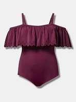 Retro Wire-Free Off-Shoulder One Piece