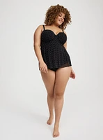 Retro Underwire Mesh Scallop Swim Dress