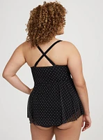 Retro Underwire Mesh Scallop Swim Dress