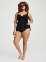 Retro Underwire Mesh Scallop Swim Dress