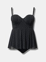 Retro Underwire Mesh Scallop Swim Dress