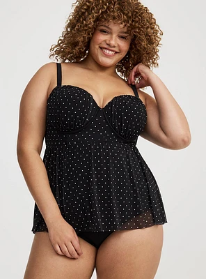 Retro Underwire Mesh Scallop Swim Dress