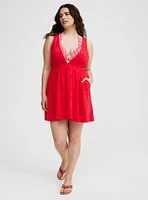Terry Plunge Cover-Up Mini Dress