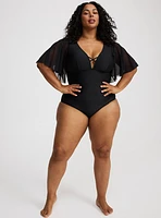 Wire-Free Mesh-Sleeve One Piece