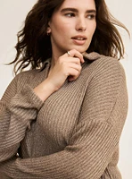 V-Neck Collared Sweatshirt