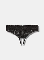 Split Gusset Lace Thong Panty