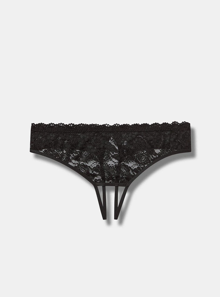 Split Gusset Lace Thong Panty