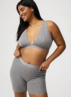 High-Rise Ribbed Logo Cotton 6'' Shortie Panty