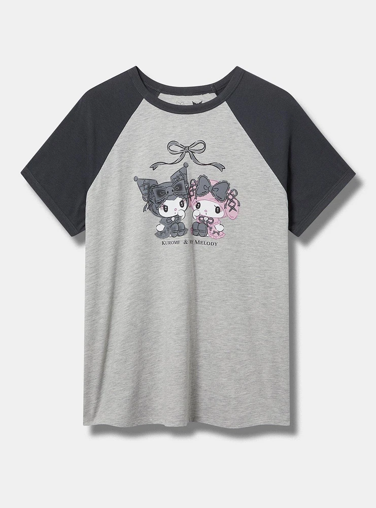 Kuromi & My Melody Classic Cotton Raglan Tee