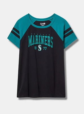 Seattle Mariners Fitted Cotton Varsity Tee