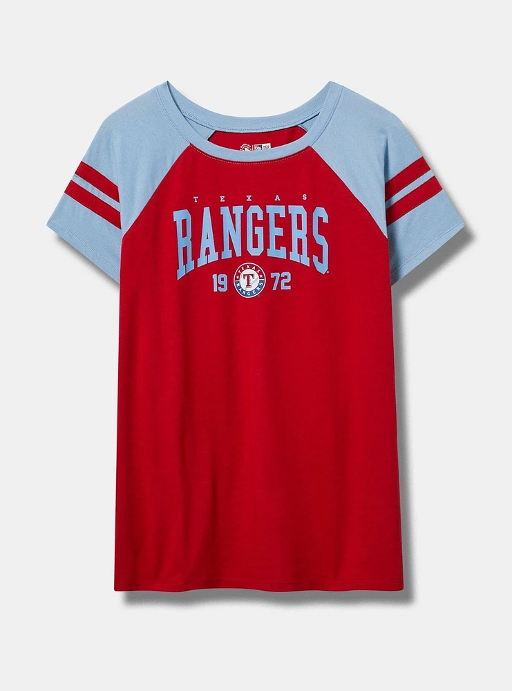 Texas Rangers Fitted Cotton Varsity Tee