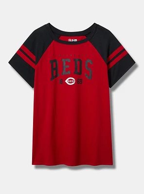 Cincinnati Reds Fitted Cotton Varsity Tee