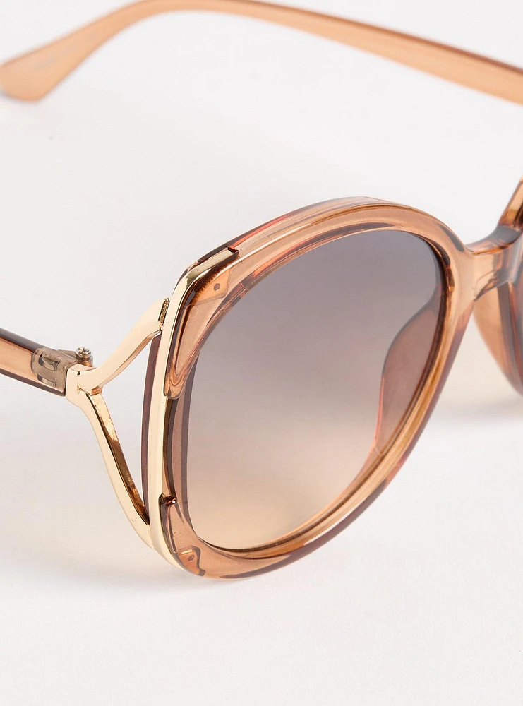 Side Cutout Oversized Sunglasses