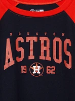 HOUSTON ASTROS FITTED COTTON VARSITY RAGLAN TEE