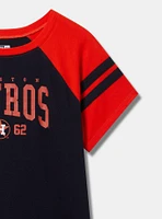 HOUSTON ASTROS FITTED COTTON VARSITY RAGLAN TEE