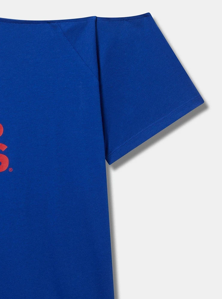 Chicago Cubs Cotton Off-Shoulder Tee