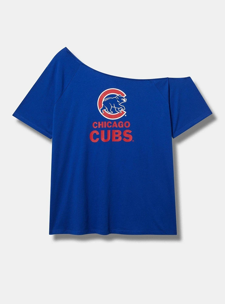 Chicago Cubs Cotton Off-Shoulder Tee