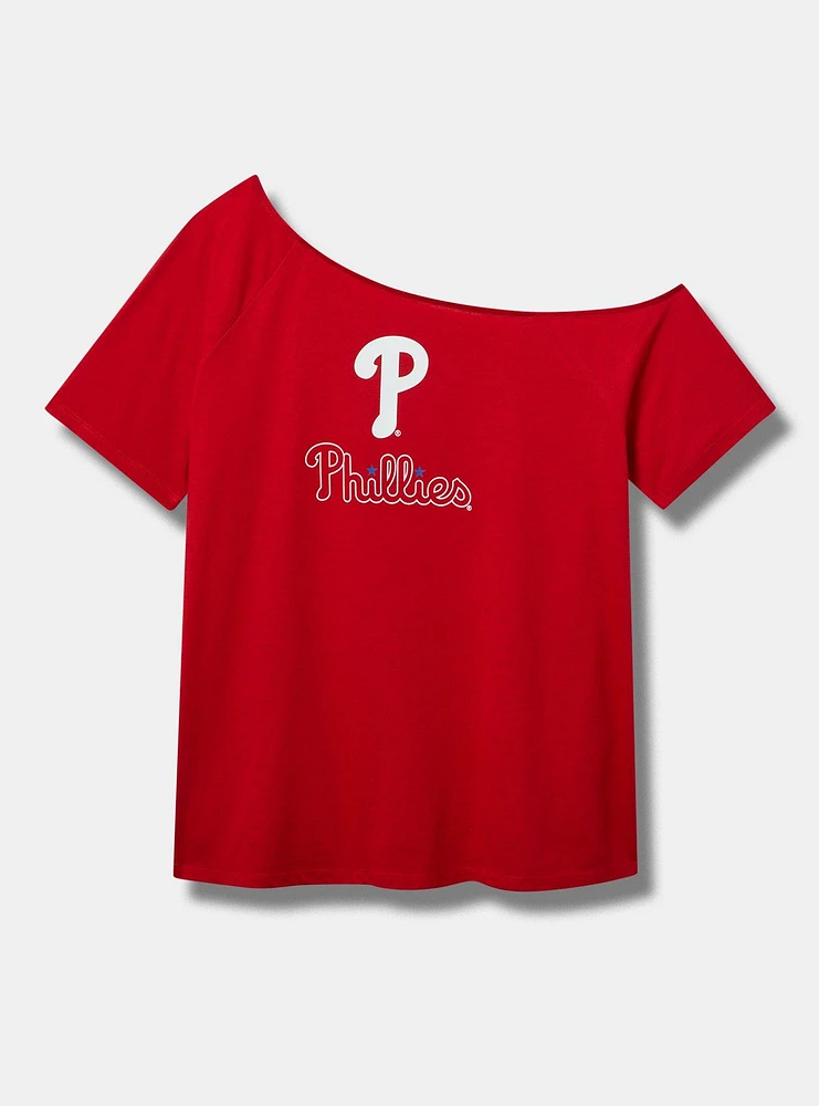 Philadelphia Phillies Cotton Off-Shoulder Tee