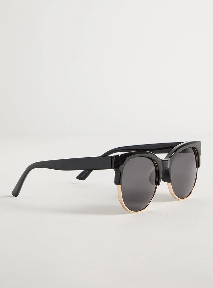 Retro Cateye Smoke Lens Sunglasses