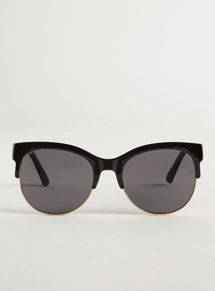 Retro Cateye Smoke Lens Sunglasses