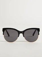 Retro Cateye Smoke Lens Sunglasses