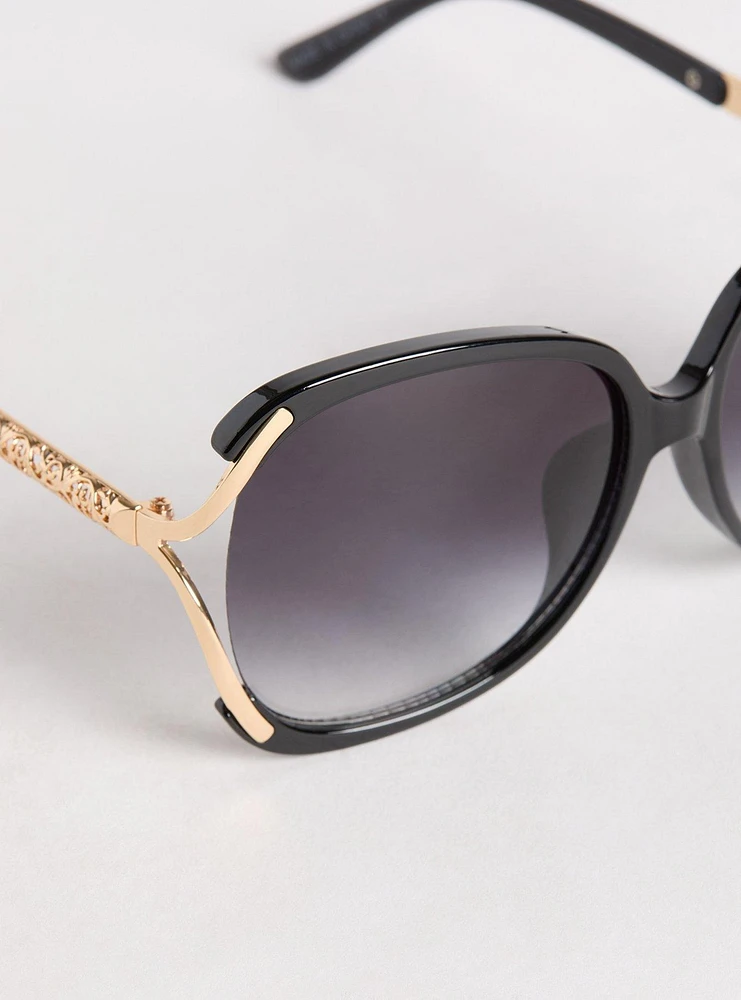 Side Cut-Out Square Sunglasses