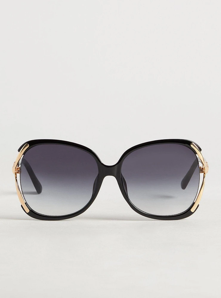 Side Cut-Out Square Sunglasses