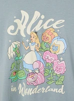 Alice Wonderland Oversized Crew Cotton Tunic Tee