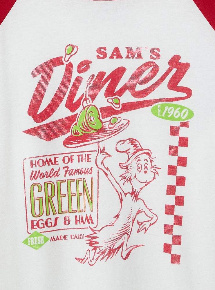 Dr Seuss Green Eggs And Ham Raglan Tee