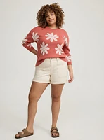 Daisy Crew Neck Pullover Sweater