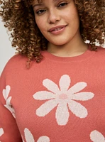 Daisy Crew Neck Pullover Sweater