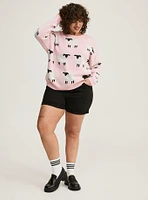 Sheep Crew Neck Pullover Sweater