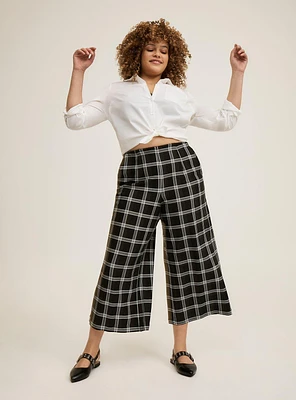 Pull-On Wide Leg Crop Pant