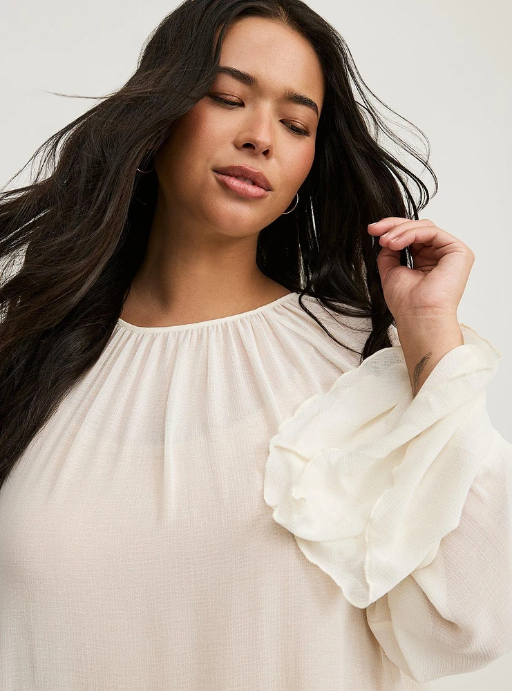 Ruffle Long Sleeve Top