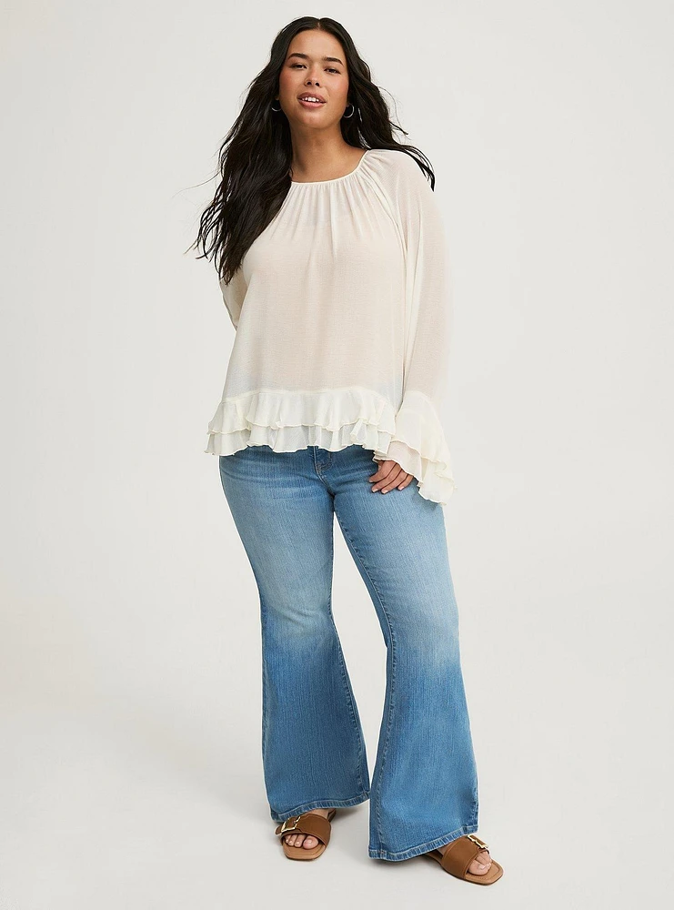 Ruffle Long Sleeve Top