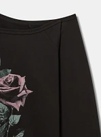 Roses Super Soft Fleece Relaxed Off-Shoulder Pullover
