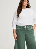 Pull-On Weekend Wide Leg Mid-Rise Crop