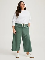 Pull-On Weekend Wide Leg Mid-Rise Crop