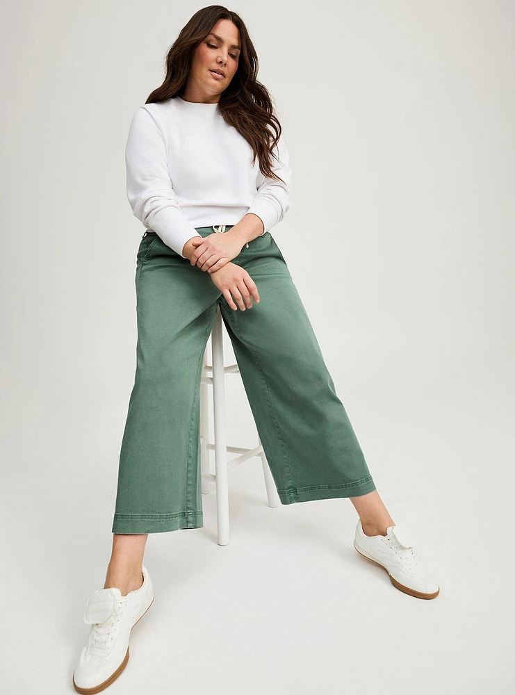 Weekend Wide Leg Ankle Crop Pants