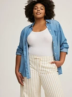 Pull-On Weekend Wide Leg Mid-Rise Crop