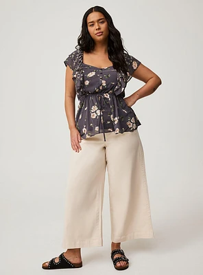 Weekend Wide Leg Ankle Crop Pants