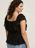 Ruffle Cinched Blouse