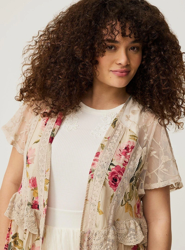 Lace Maxi Kimono