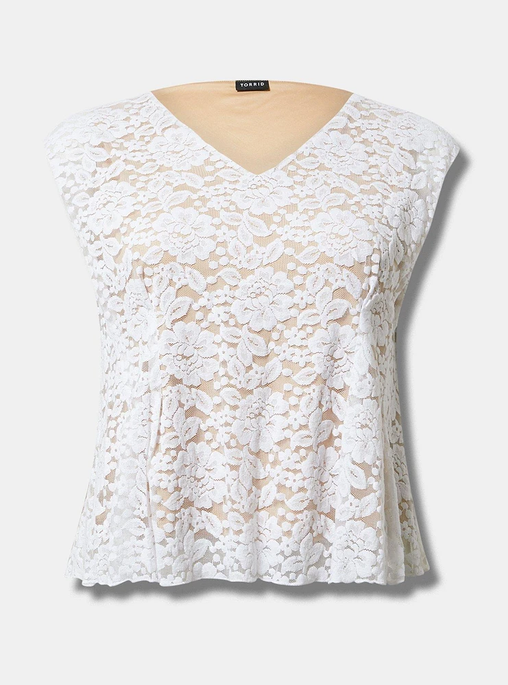 Cap Sleeve Lace Top